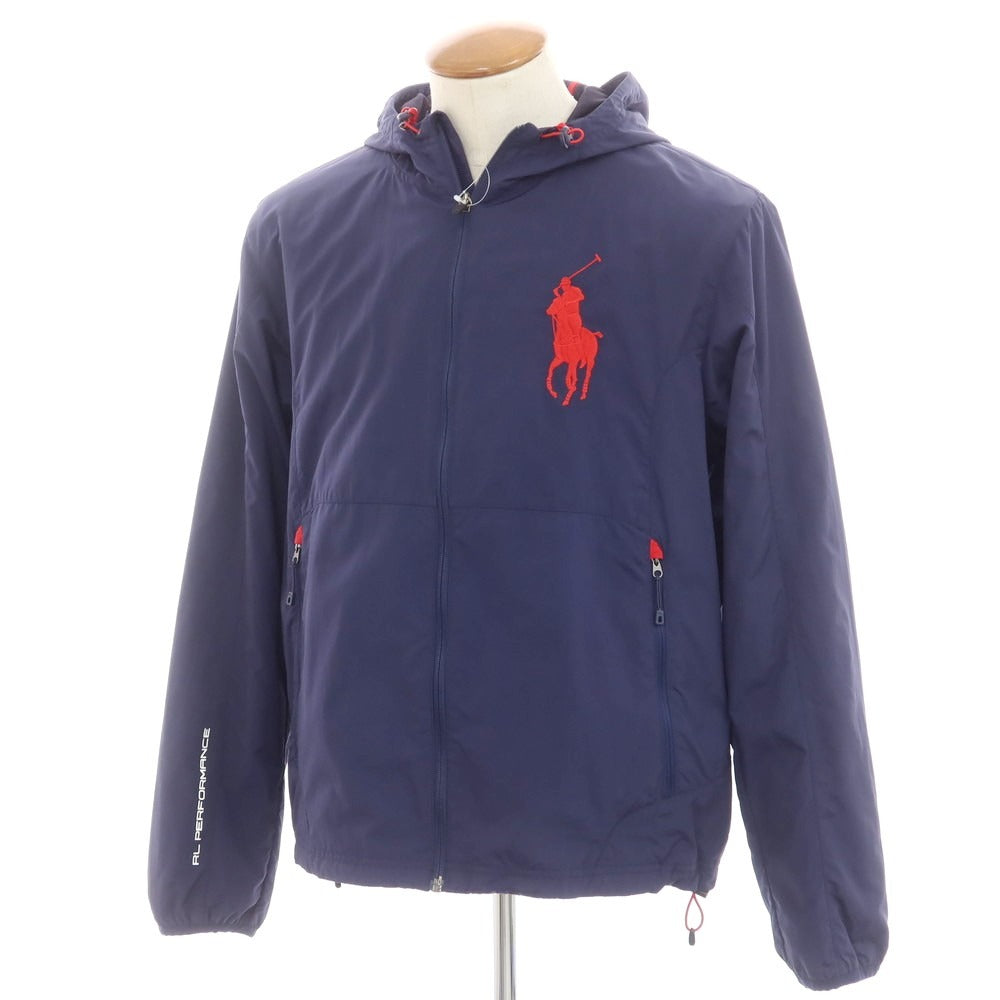【中古】ポロ ラルフローレン Polo Ralph Lauren ナイロン ビッグポニー フーデッドブルゾン ネイビー【 M 】【 状態ランクC 】【 メンズ 】