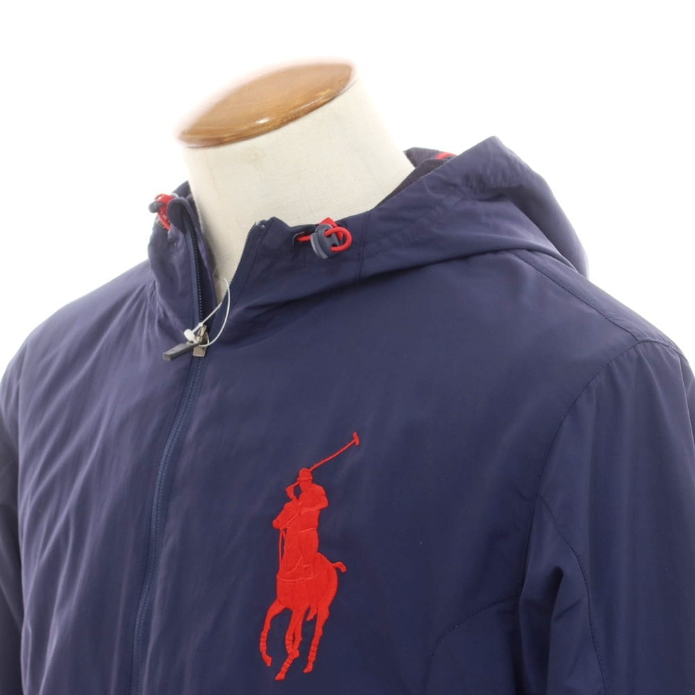 【中古】ポロ ラルフローレン Polo Ralph Lauren ナイロン ビッグポニー フーデッドブルゾン ネイビー【 M 】【 状態ランクC 】【 メンズ 】