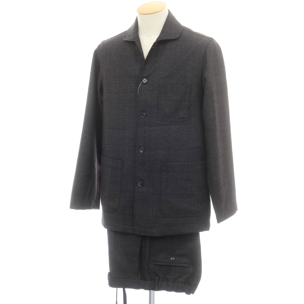 【中古】トゥモローランド TOMORROWLAND ウール チェック セットアップ ダークグレー【 S 】【 状態ランクB 】【 メンズ 】
