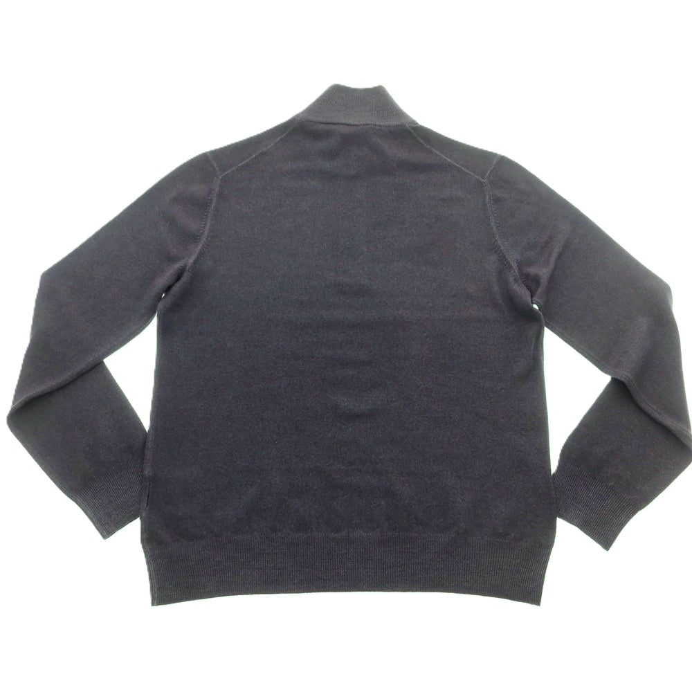 【中古】グランサッソ GRAN SASSO ハイゲージ ウール ハーフジップ プルオーバーニット ダークグレー【 48 】【 状態ランクB 】【 メンズ 】