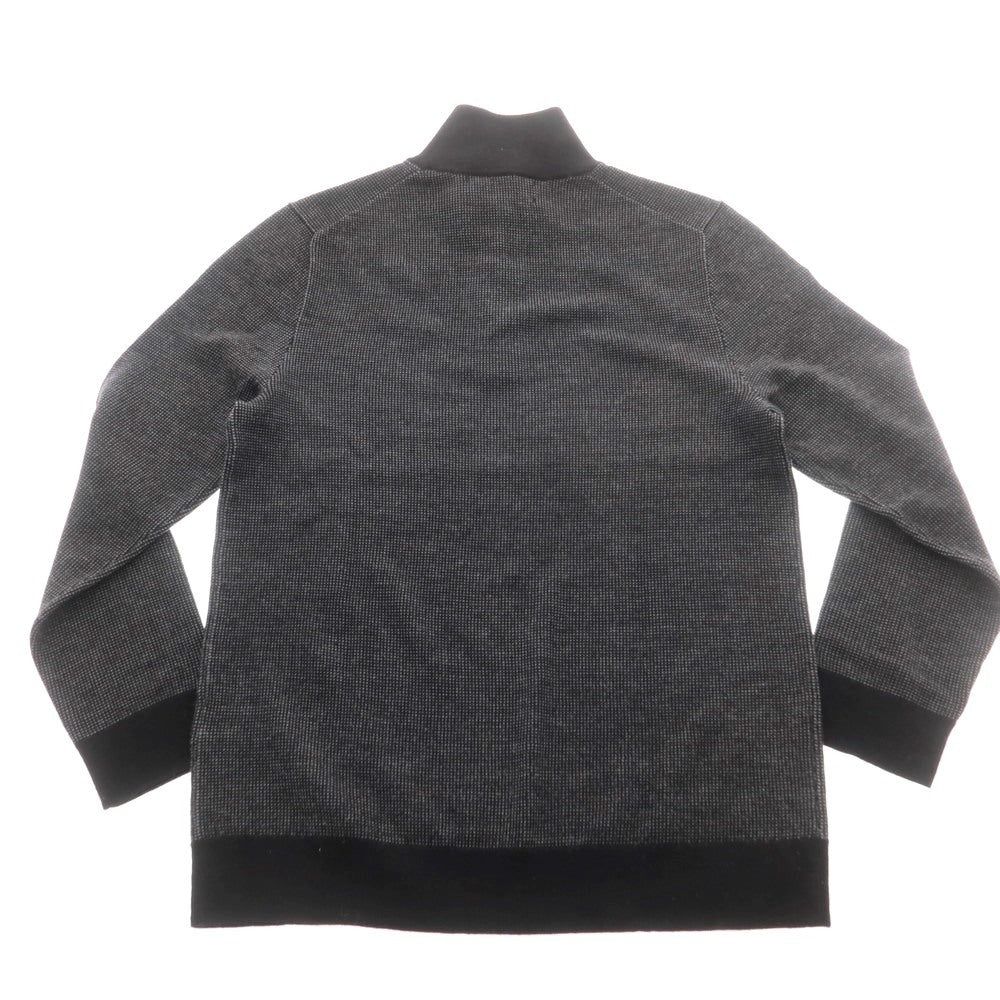 【中古】バナナリパブリック Banana Republic ウール ハーフジップ スタンドカラー プルオーバーニット ブラックxグレー【 L 】【 状態ランクB 】【 メンズ 】