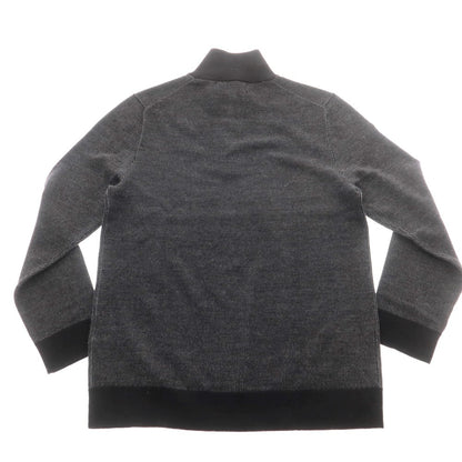 【中古】バナナリパブリック Banana Republic ウール ハーフジップ スタンドカラー プルオーバーニット ブラックxグレー【 L 】【 状態ランクB 】【 メンズ 】