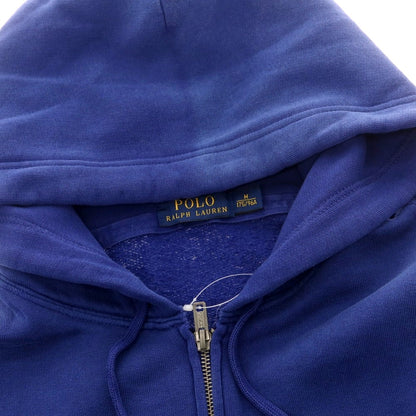 【中古】ポロ ラルフローレン Polo Ralph Lauren コットンポリエステル スウェット ジップアップ パーカー ブルー【 Ｍ 】【 状態ランクC 】【 メンズ 】