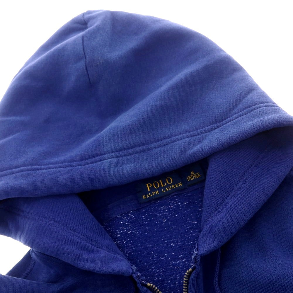【中古】ポロ ラルフローレン Polo Ralph Lauren コットンポリエステル スウェット ジップアップ パーカー ブルー【 Ｍ 】【 状態ランクC 】【 メンズ 】