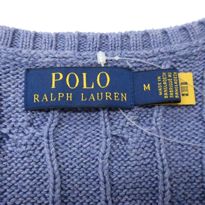 【中古】ポロ ラルフローレン Polo Ralph Lauren コットン ケーブル編み Vネック ニットベスト スマルトブルー【 Ｍ 】【 状態ランクB 】【 メンズ 】
