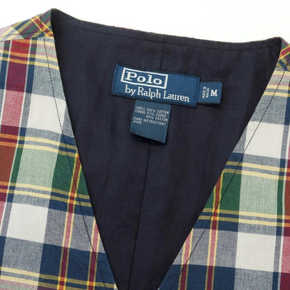 【中古】ポロ ラルフローレン Polo Ralph Lauren コットン チェック ジレ ベスト マルチカラー【 M 】【 状態ランクB 】【 メンズ 】