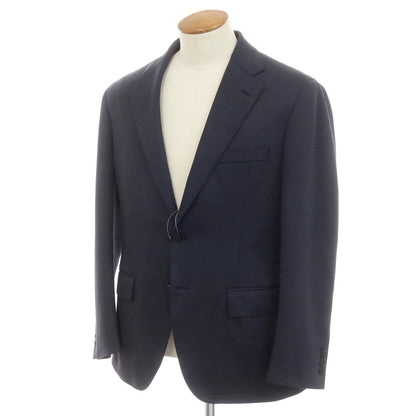 [Used] Gotairiku polyester wool jersey 2B tailored jacket, navy x black [BM] [Condition rank B] [Men&