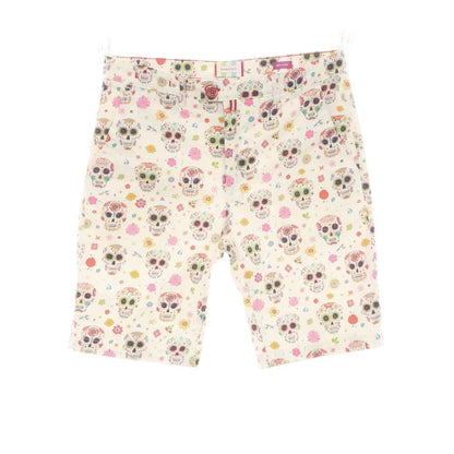 【中古】バロニオ BARONIO ストレッチ コットン ショートパンツ ホワイトxマルチカラー【 31 】【 状態ランクB 】【 メンズ 】 [BPD]