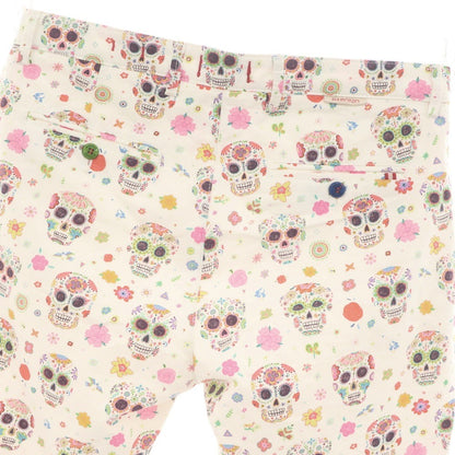 【中古】バロニオ BARONIO ストレッチ コットン ショートパンツ ホワイトxマルチカラー【 31 】【 状態ランクB 】【 メンズ 】 [BPD]