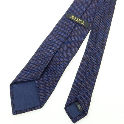 【中古】クスカ KUSKA シルク 無地ネクタイ ネイビー系【 状態ランクA 】【 メンズ 】