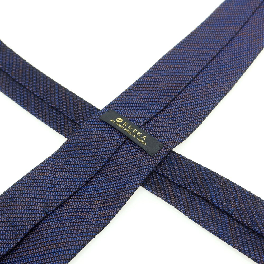 【中古】クスカ KUSKA シルク 無地ネクタイ ネイビー系【 状態ランクA 】【 メンズ 】
