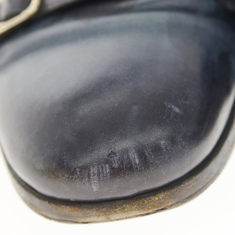 【中古】サントーニ Santoni カモフラージュ柄 ダブルモンク ローファー ライトネイビー系【 6 】【 状態ランクD 】【 メンズ 】
