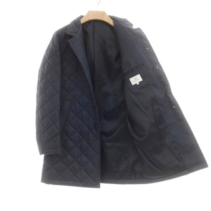 【中古】ビームスハート BEAMS HEART ポリエステル 中綿入り キルティング チェスターフィールドコート ネイビー【 44 】【 状態ランクA 】【 メンズ 】