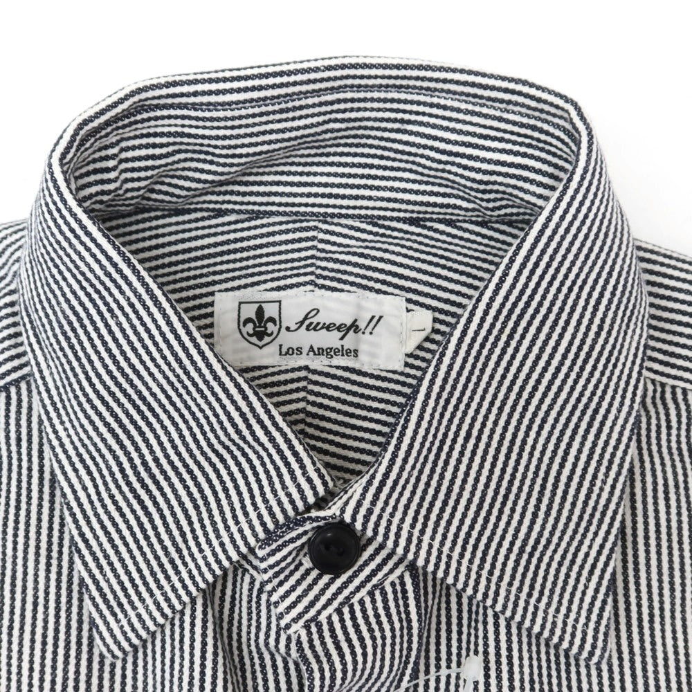 [Used] Sweep!! Cotton Striped Pullover Casual Shirt Navy x White [1] [Condition Rank A] [Men&