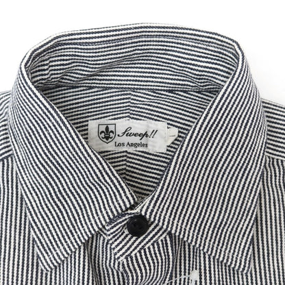 [Used] Sweep!! Cotton Striped Pullover Casual Shirt Navy x White [1] [Condition Rank A] [Men&