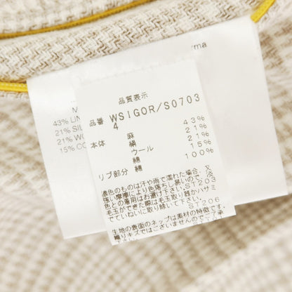 【中古】サルトリオ Sartorio リネンシルクウール バルスタリーノブルゾン ベージュxホワイト【 50 】【 状態ランクA 】【 メンズ 】
