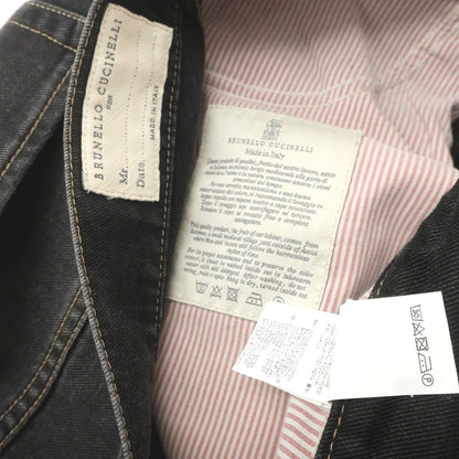 【中古】ブルネロクチネリ Brunello Cucinelli クラッシュ＆リペア加工 コットン ジーンズ デニムパンツ ブラック【 52 】【 状態ランクB 】【 メンズ 】 [APD]