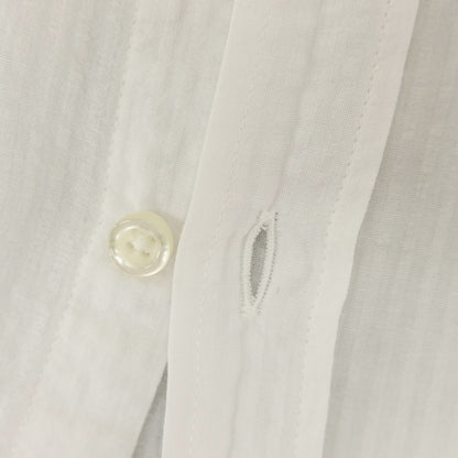 [Used] GUY ROVER Cotton Seersucker Shadow Stripe Band Collar Casual Shirt White [S] [Condition Rank C] [Men&