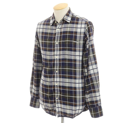 [Used] OFFICINE GENERALE Cotton Check Casual Shirt Navy x Light Gray [XS] [Condition Rank B] [Men&