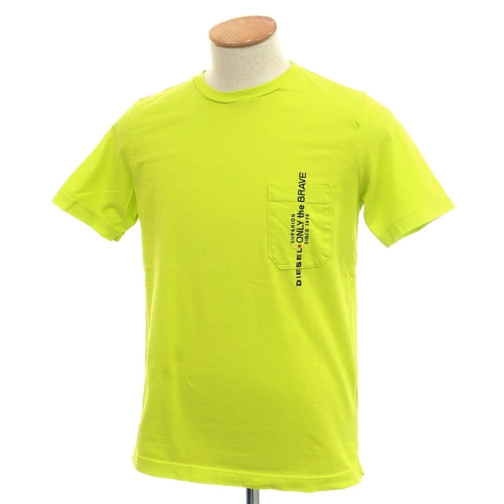 [Used] Diesel DIESEL Cotton Crew Neck Short Sleeve T-Shirt Bright Yellow Green [XS] [Condition Rank B] [Men&