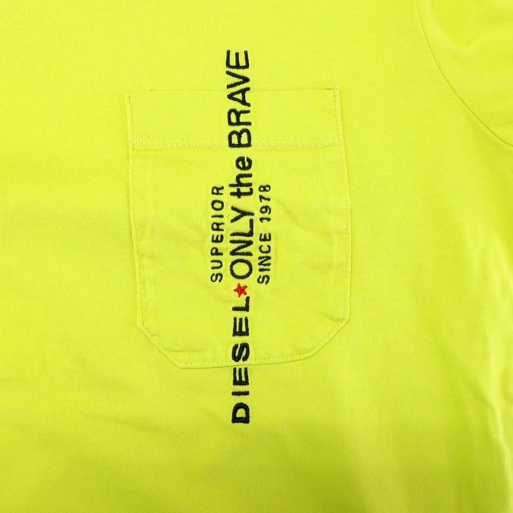 [Used] Diesel DIESEL Cotton Crew Neck Short Sleeve T-Shirt Bright Yellow Green [XS] [Condition Rank B] [Men&