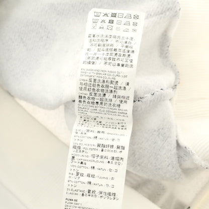 【中古】プーマ PUMA コットンポリエステル スウェット プルオーバー パーカー ホワイトxブラック【 M 】【 状態ランクC 】【 メンズ 】