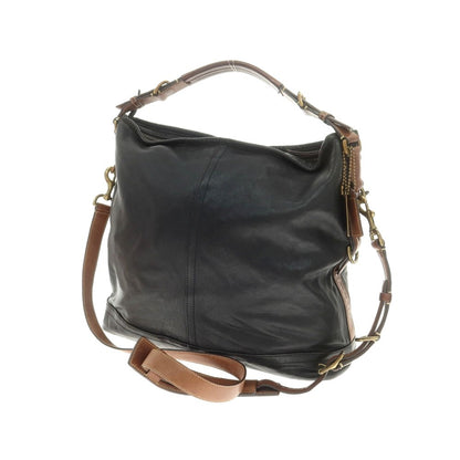 [Used] Coach Leather Semi-Shoulder Bag Black x Brown [Condition Rank C] [Men&