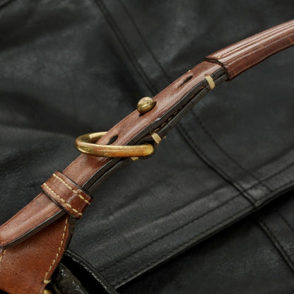 [Used] Coach Leather Semi-Shoulder Bag Black x Brown [Condition Rank C] [Men&