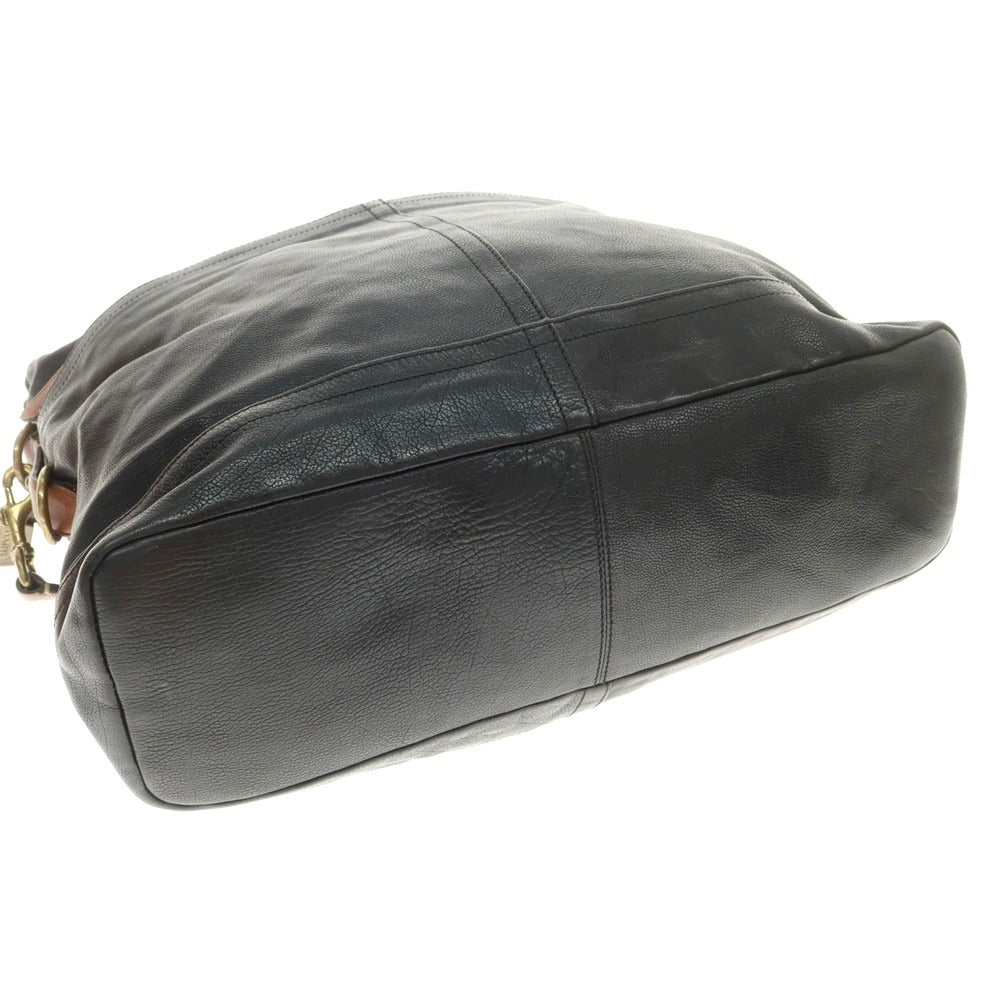 [Used] Coach Leather Semi-Shoulder Bag Black x Brown [Condition Rank C] [Men&