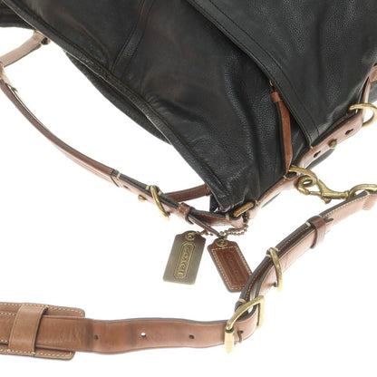 [Used] Coach Leather Semi-Shoulder Bag Black x Brown [Condition Rank C] [Men&