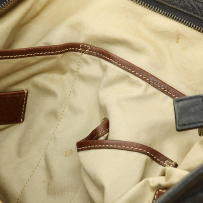 [Used] Coach Leather Semi-Shoulder Bag Black x Brown [Condition Rank C] [Men&