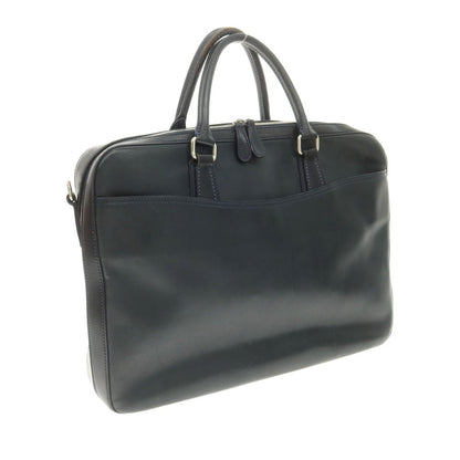 [Used] SOMES Leather 2-Layer Briefcase Navy [Condition Rank C] [Men&
