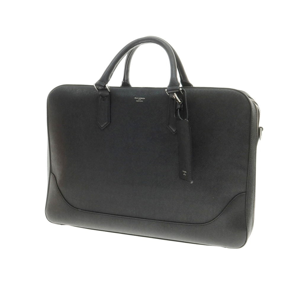 【中古】ペッレモルビダ PELLE MORBIDA 型押しレザー 2層 ブリーフケース ブラック【 状態ランクB 】【 メンズ 】