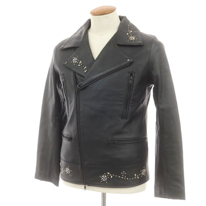 【中古】ナインエイト Nine Eight ラムレザー スタッズ ライダースジャケット ブラック【 Ｍ 】【 状態ランクB 】【 メンズ 】