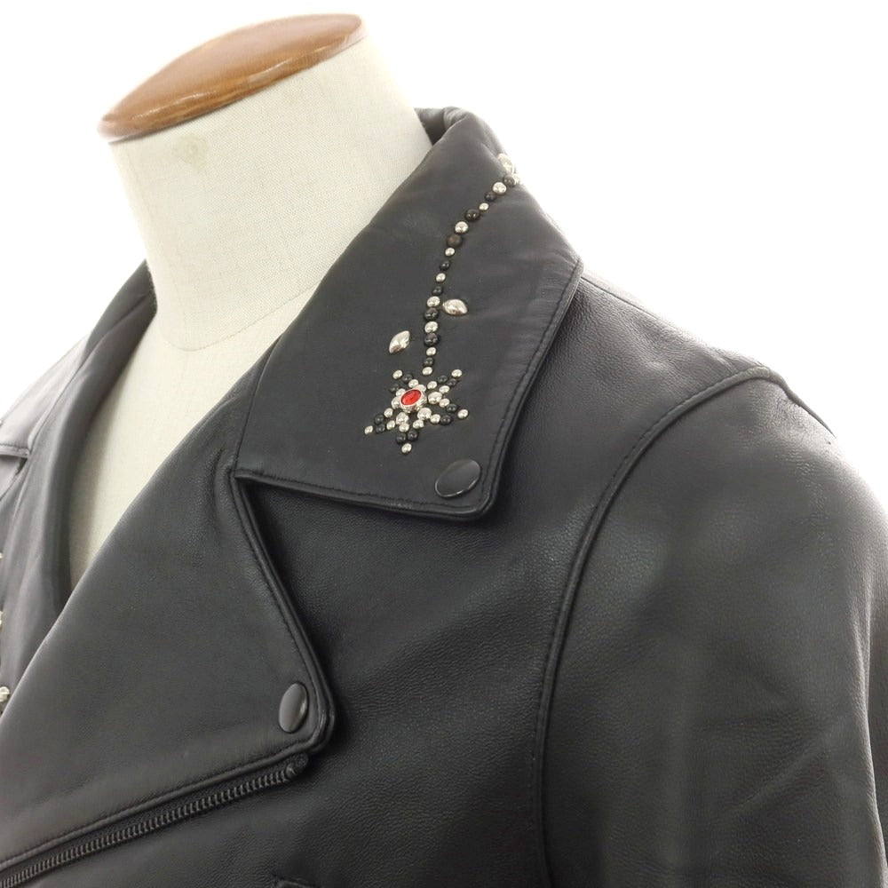 【中古】ナインエイト Nine Eight ラムレザー スタッズ ライダースジャケット ブラック【 Ｍ 】【 状態ランクB 】【 メンズ 】