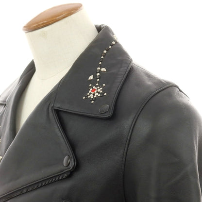【中古】ナインエイト Nine Eight ラムレザー スタッズ ライダースジャケット ブラック【 Ｍ 】【 状態ランクB 】【 メンズ 】
