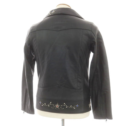 【中古】ナインエイト Nine Eight ラムレザー スタッズ ライダースジャケット ブラック【 Ｍ 】【 状態ランクB 】【 メンズ 】