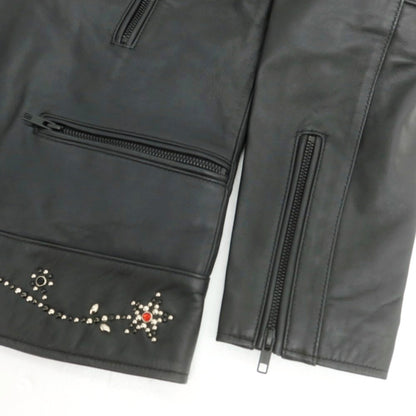 【中古】ナインエイト Nine Eight ラムレザー スタッズ ライダースジャケット ブラック【 Ｍ 】【 状態ランクB 】【 メンズ 】