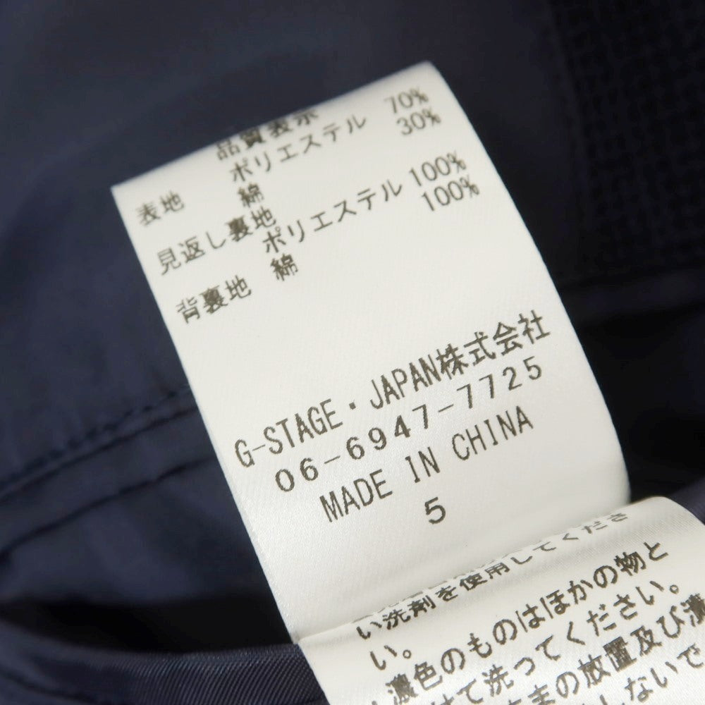 [Used] [Unused] G-Stage Polyester Cotton Stripe 6B Double Casual Jacket Navy x Light Brown [46] [Condition Rank S] [Men&