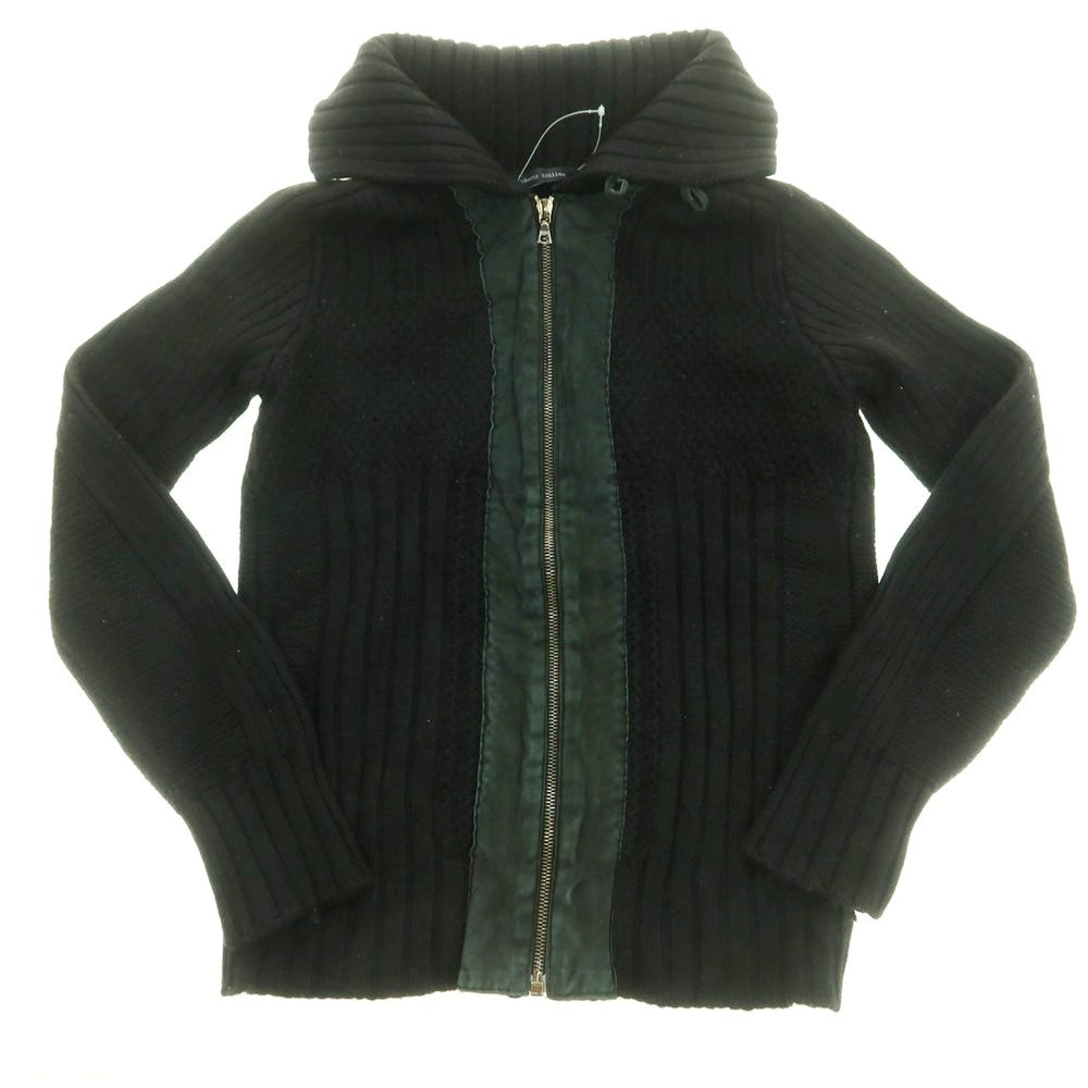 【中古】ロベルトコリーナ ROBERTO COLLINA ウール ジップアップ ニットブルゾン ブラック【 46 】【 状態ランクC 】【 メンズ 】