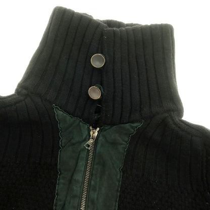 【中古】ロベルトコリーナ ROBERTO COLLINA ウール ジップアップ ニットブルゾン ブラック【 46 】【 状態ランクC 】【 メンズ 】