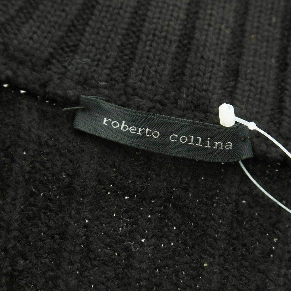 【中古】ロベルトコリーナ ROBERTO COLLINA ウール ジップアップ ニットブルゾン ブラック【 46 】【 状態ランクC 】【 メンズ 】
