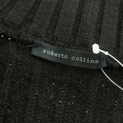 【中古】ロベルトコリーナ ROBERTO COLLINA ウール ジップアップ ニットブルゾン ブラック【 46 】【 状態ランクC 】【 メンズ 】
