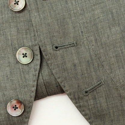 【中古】ポールスミスコレクション PAUL SMITH COLLECTION リネン ジレ ベスト グリーングレー【 M 】【 状態ランクB 】【 メンズ 】