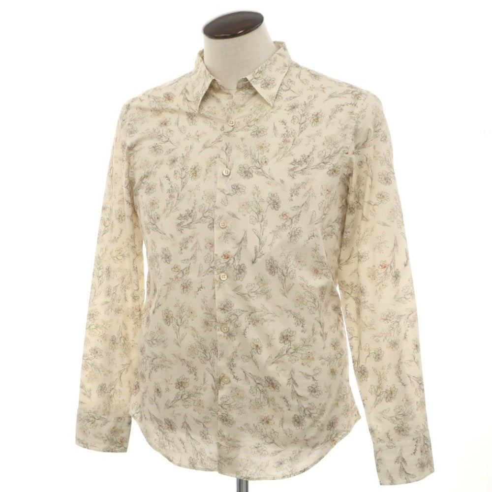 【中古】ポールスミスコレクション PAUL SMITH COLLECTION コットン ボタニカル柄 レギュラーカラー カジュアルシャツ ライトベージュ【 XL 】【 状態ランクB 】【 メンズ 】