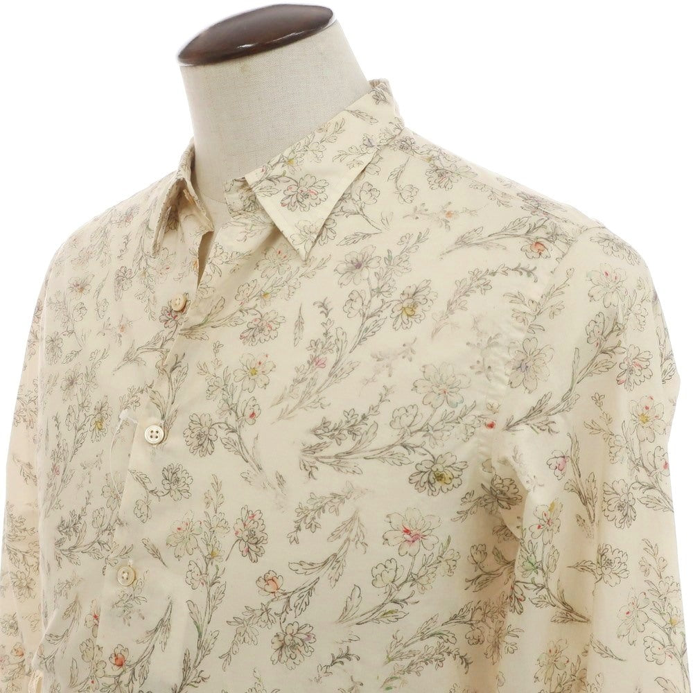 【中古】ポールスミスコレクション PAUL SMITH COLLECTION コットン ボタニカル柄 レギュラーカラー カジュアルシャツ ライトベージュ【 XL 】【 状態ランクB 】【 メンズ 】