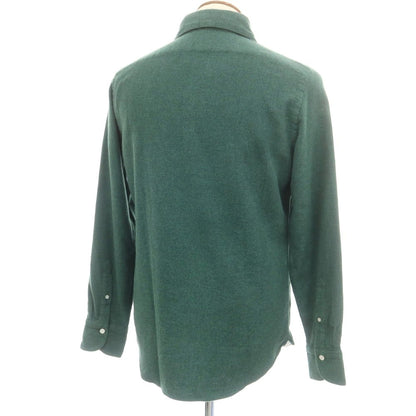 【中古】フィナモレ Finamore コットン ホリゾンタルカラー カジュアルシャツ グリーン【 40 】【 状態ランクB 】【 メンズ 】