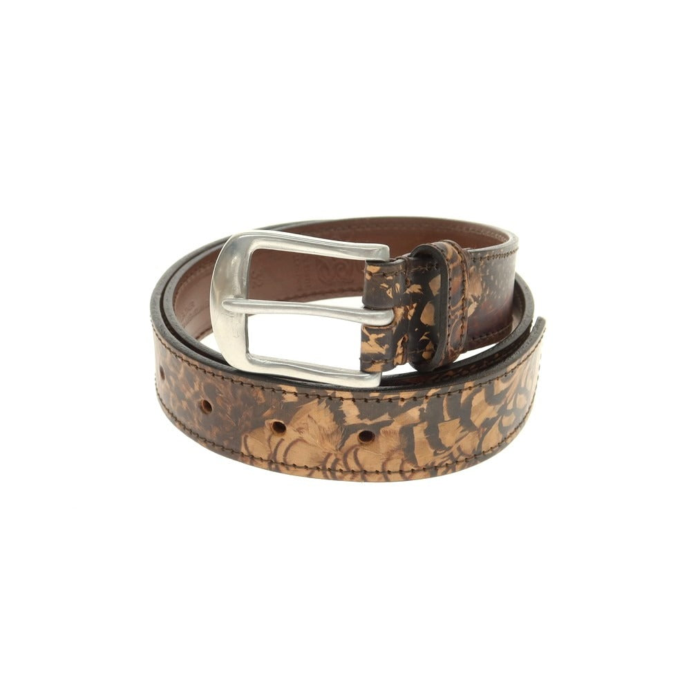 【中古】ポールスミス Paul Smith プリント レザー ベルト ブラウン【 32 】【 状態ランクA 】【 メンズ 】