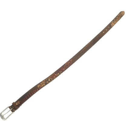 【中古】ポールスミス Paul Smith プリント レザー ベルト ブラウン【 32 】【 状態ランクA 】【 メンズ 】