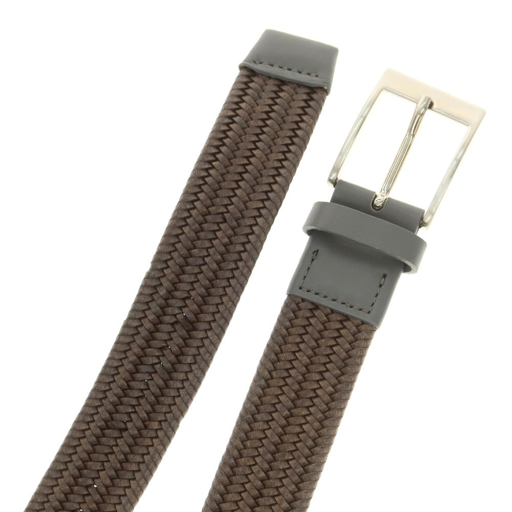 【中古】セオリー theory エラスティック レザー ベルト ダークカーキ【 34 】【 状態ランクA 】【 メンズ 】